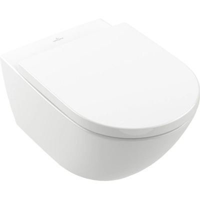 Villeroy & Boch Комплект за WC, Subway 3.0, 370 х 560 х 360mm, тоалетна чиния 4670T001 Twist Flush + седалка и капак със забавено падане 8M42S101, alpin white (4670TS01)
