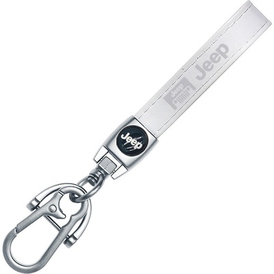 Prívesok na kľúče JEEP biela koža