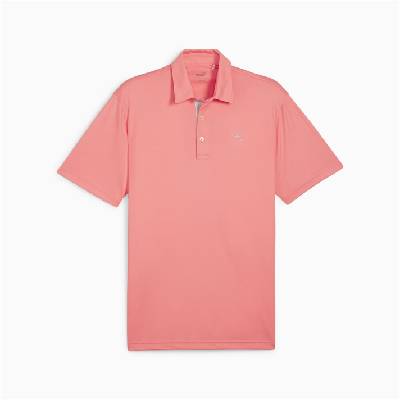 Блуза с яка Puma Men's Pure Solid Short-Sleeve Performance Polo Shirt - Melon Punch