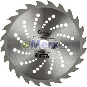 GEKO Kotouč pilový vidiový s otvory, 180x20x24T