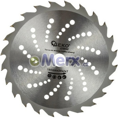 GEKO Kotouč pilový vidiový s otvory, 180x20x24T