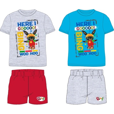 Králíček bing licence Chlapecké pyžamo Králíček Bing šedá červené kraťasy Šedá