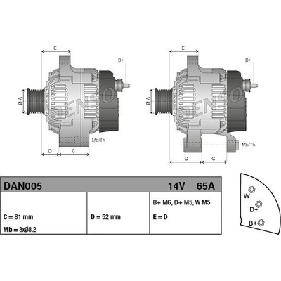 Alternátor DENSO (DE DAN005)