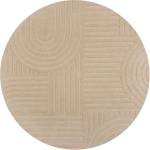 Flair Rugs Бежов вълнен кръгъл килим ø 160 cm Zen Garden - Flair Rugs (503119373946)