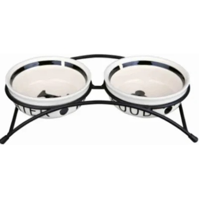 TRIXIE Replacement ceramic bowl - Комплект керамични купи на метална стойка за храна и вода за кучета, 2х0.250 мл