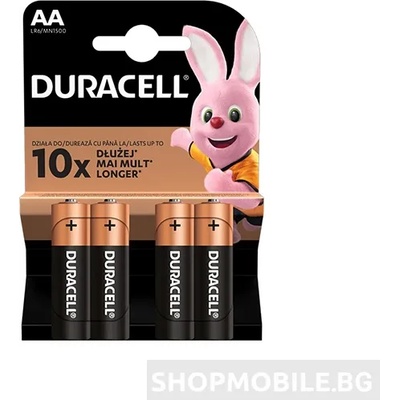 Duracell Батерия AA 1.5V Duracell, 4 броя (DAA15)