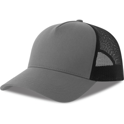 Atlantis Headwear Rapper Cotton-S 5 panelová Trucker COT33026031399-grey/black Šedá/černá