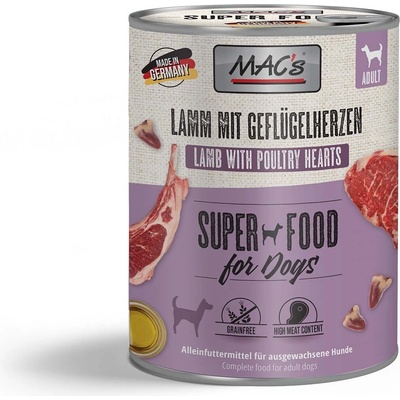 MAC's Dog jehněčí a drůbeží srdce 12 x 800 g