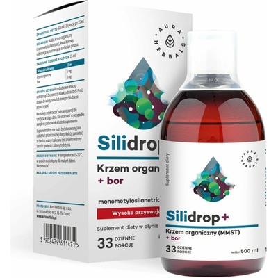 Aura Herbals Silidrop+ organický kremík + bór 500 ml