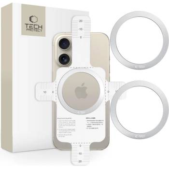 Tech-Protect 2 броя MagSafe пръстени от Tech Protect MMP-110 MagSafe Magnetic Ring - Сребристи (5906302380473)