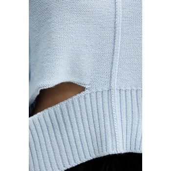 MM6 Maison Margiela Вълнен пуловер MM6 Maison Margiela дамски в синьо с поло S52HA0290 (S52HA0290)