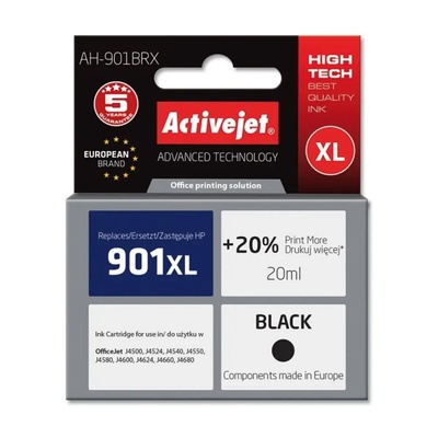 Activejet Мастило Activejet AH-901BRX (заместител за HP 901XL CC654AE, Premium, 20 ml, черно) (AH-901BRX)