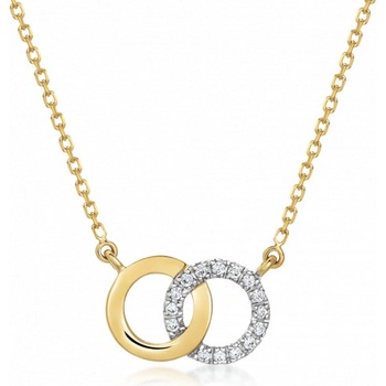 Sofia Diamonds Zlatý náhrdelník spojené kruhy GEMCS24046-49
