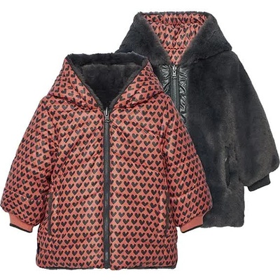 BOBOLI Анорак Boboli Reversible parka - Brown / Black (Heart Print)