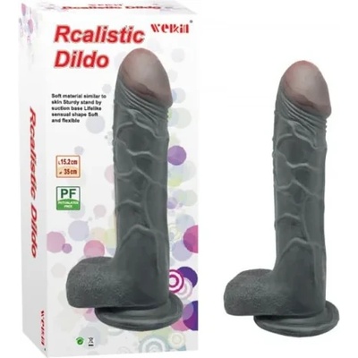 Реалистично пенис дилдо от кибер кожа, 19см. - Realistic Dildo Black (CHARM00077)