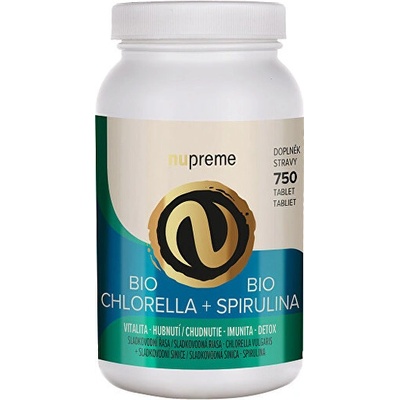 Nupreme Chlorella + Spirulina 750 bio tabliet