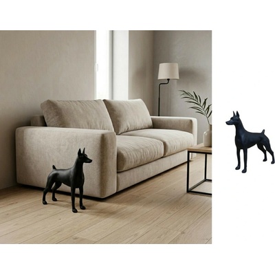 Elegantní socha dobrmana - dekorace do bytu minimalistický design 38 cm