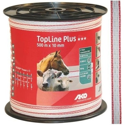 Polyetylenová páska pro elektrické ohradníky TopLine Plus 10 mm bílá s červenou 500 m – Zbozi.Blesk.cz