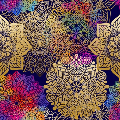 Softshell jarní zlatá mandala by MIMI