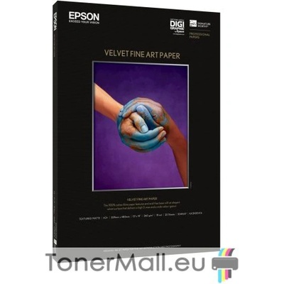 Epson Фотохартия EPSON C13S041637 Velvet Fine Art Paper, A3+, 260 g/m2, 20 sheets