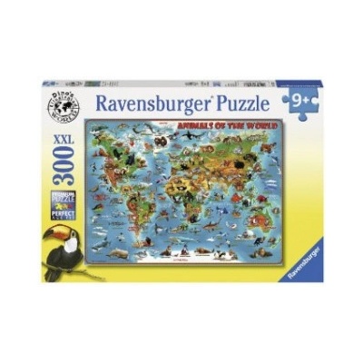 Ravensburger Verlag Ravensburger Kinderpuzzle - 13257 Tiere rund um die Welt - Puzzle-Weltkarte für Kinder ab 9 Jahren, mit 300 Teilen im XXL-Format