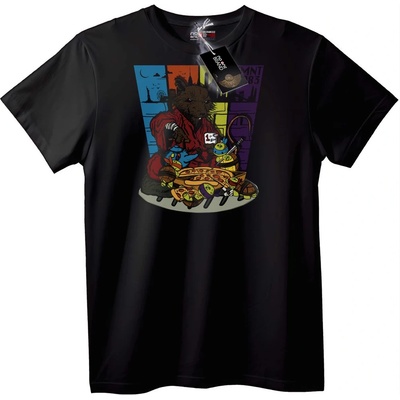 NOONEBRAND Тениска Плъх Нинджа Пица - 6XL, Black