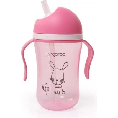 Cangaroo Чаша с пластмасова сламка Cangaroo - 300 ml, Розова (106617)