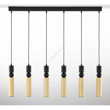 JUPITER 2008 - Пендел ALAS 6xGU10/10W/230V златист/черен (10702008)