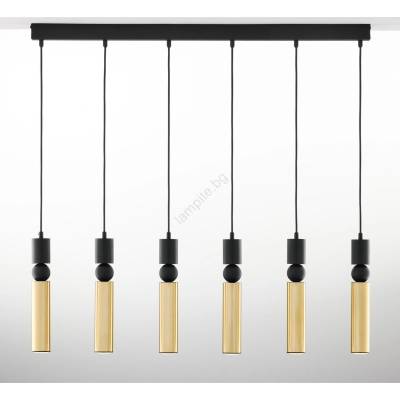 JUPITER 2008 - Пендел ALAS 6xGU10/10W/230V златист/черен (10702008)