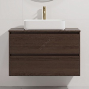 Bath Deluxe Шкаф за баня с мивка TRONDHEIM/LJORDAL 90x57x46 см орех/бял (SETBT0153D)