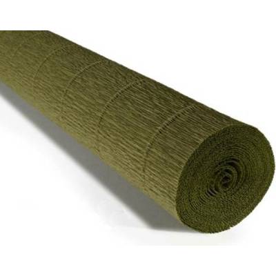 Italský krepový papír Cartotecnica Rossi 180g (50 x 250cm) - olivová 17A8