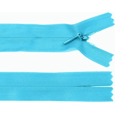 Spirálový zip no.3 skrytý nerozepínací 22cm - více barev color: 605 tyrkysová