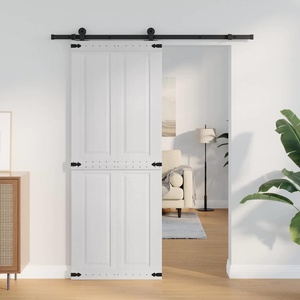 vidaXL Врата за плевня CORONA 80 x 210 cm Масивна борова дървесина (42021202)