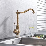 Sanitary ware Висок ретро смесител за кухня Лили, стоящ за мивка с издърпващ се чучур (26434)