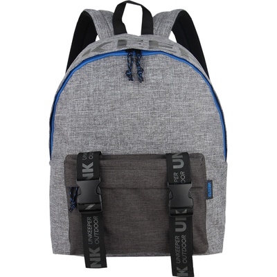 Unkeeper Ученическа раница Unkeeper - Buckles, Сиво & Синьо (DKT64760)