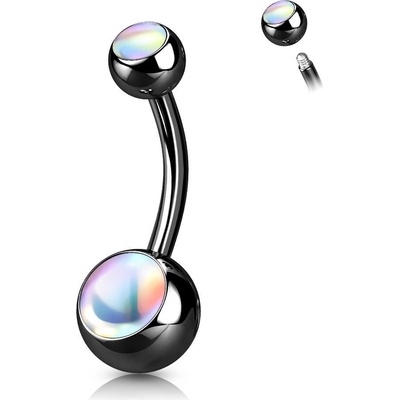 Šperky4U Černý piercing do pupíku banánek BS0005-K