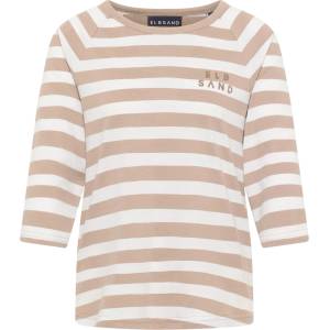 ELBSAND Дамска тениска ELBSAND Women's Celin T-Shirt - Camel / Bright White (916-2676-0911)