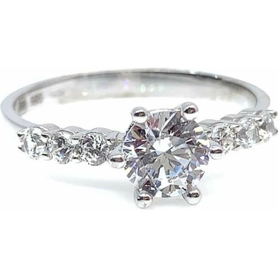 Diante Zlatý prsten s bílým kamenem 59642761.55