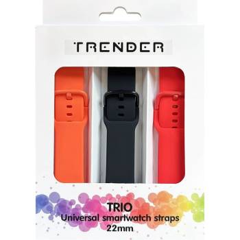 Image 1 of Trender Каишки Trender - Trio Bundle Sport, 22 mm, 3 броя, оранжева/черна/червена (TR-TRIO24)