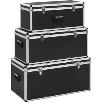 HABA Куфари за съхранение, 3 бр, черни, алуминий (v91853)