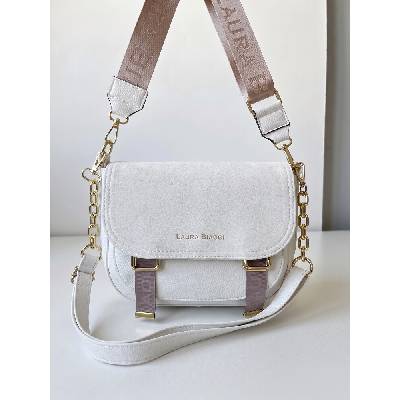 Laura Biaggi Crossbody kabelka s dvoma ramienkami biela
