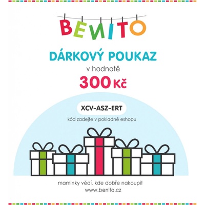 Dárkový poukaz na nákup v hodnotě 300 Kč