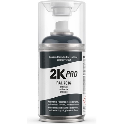 2K-PRO PU dvojzložková farba RAL 7016 250 ml lesklá antracitová šedá