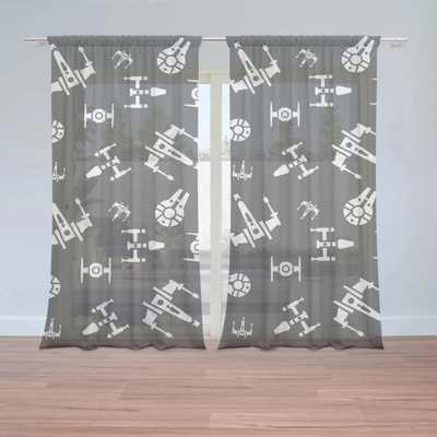 Sablio Záclony Star Wars Vesmírne lode Pattern: 2ks 150x250cm