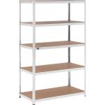 MSW Метален стелаж за съхранение - 120 x 60 x 200 cm - за 5 x 150 kg - сив MSW-STSH-30 (MSW-STSH-30)