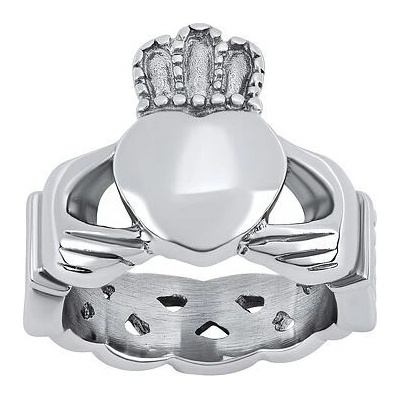 Silvego Prsten Claddagh z chirurgické oceli SSK35