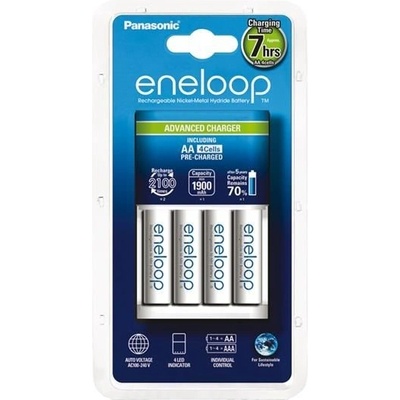 Panasonic Eneloop univerzální nabíječka + 4x AA 1 900 mAh K-KJ17MCC40E – Zboží Mobilmania