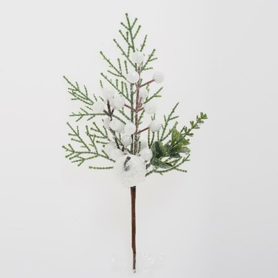 Ozdoba zapichovacia tuja+eucalypt+jablko ľadové 27 cm