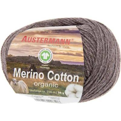 Austermann MERINO COTTON - 55% vlna merino, 45% bavlna - Ručně pletací příze Barva: 19 KAKAO