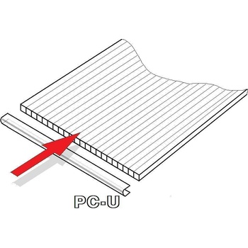 Lanit Plast PC U-profil 4 mm pre oblúkový skleník 2,10 m LG2363 1 ks